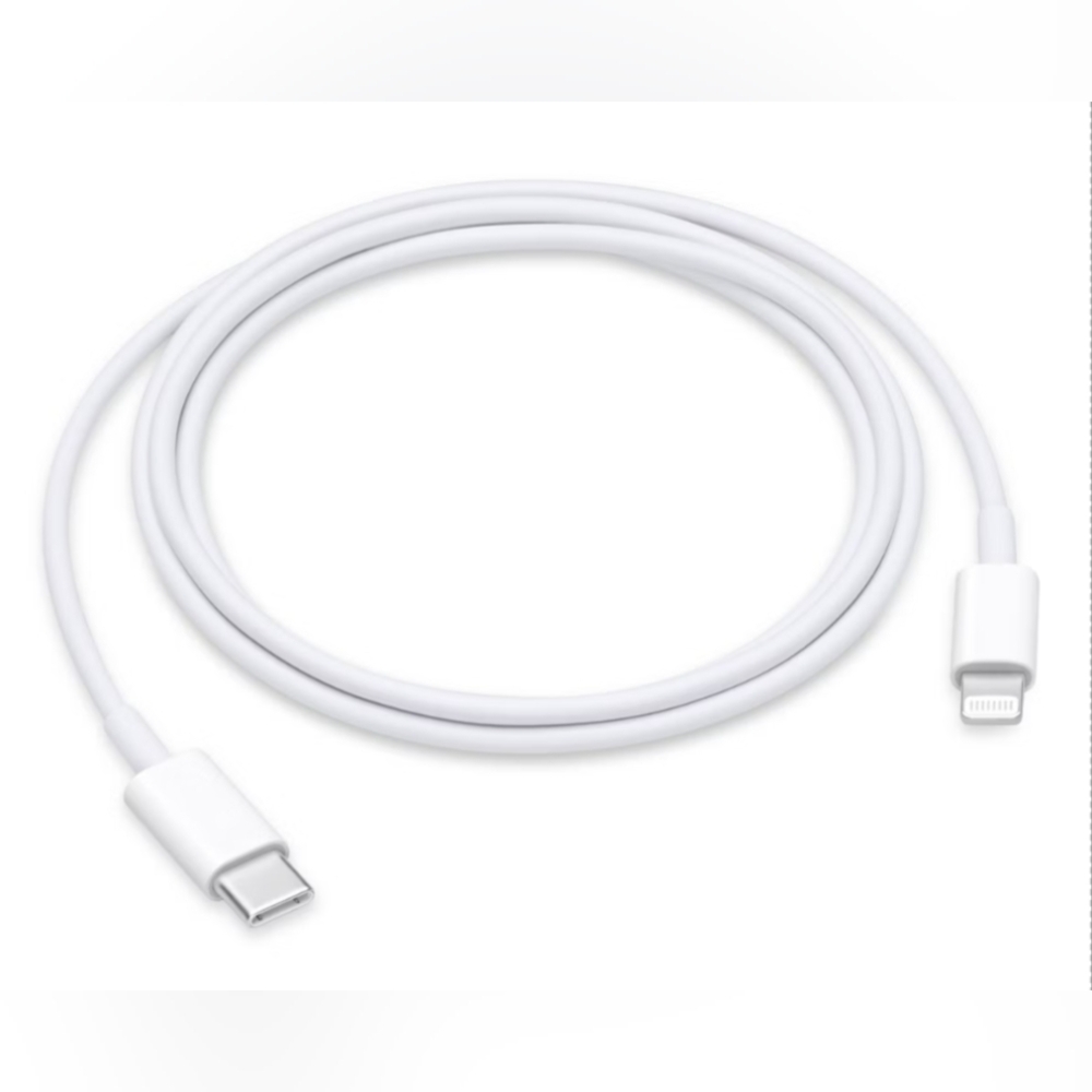 White USB-C to iPhone Lightning Cable